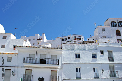 white buildings in traditional spanish pueblo