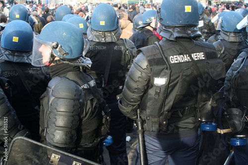 manifestation, policier, gendarme.