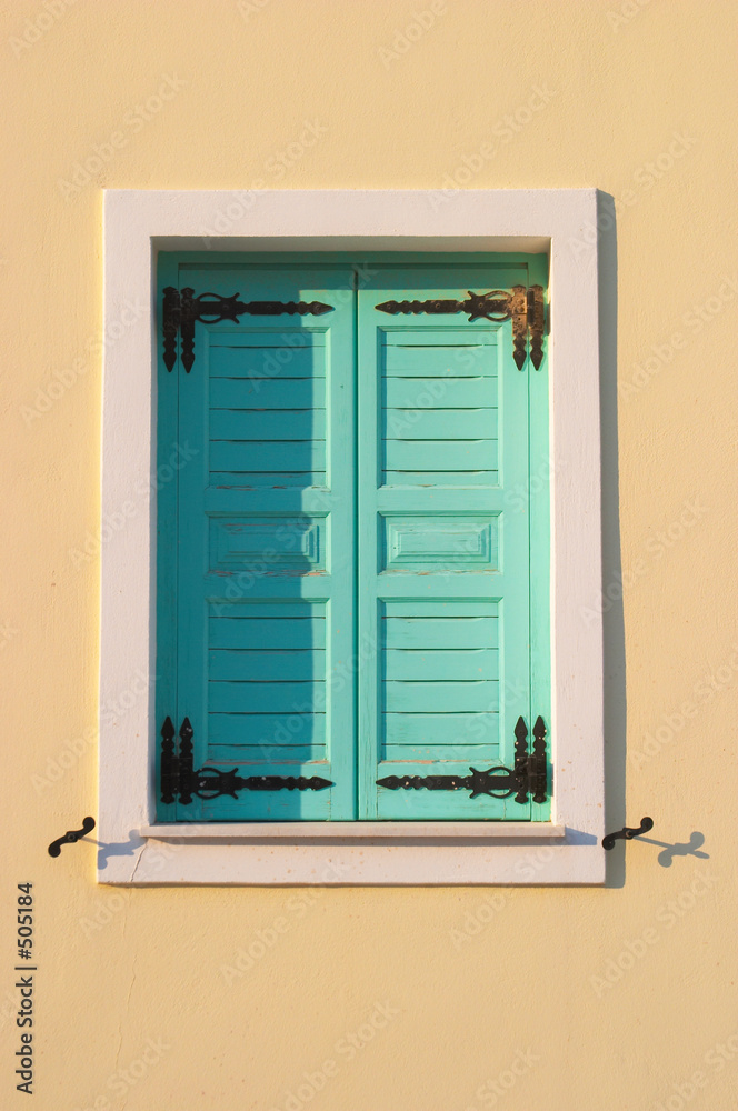 window, santorini, greece