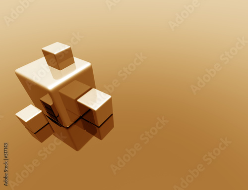 golden 3d cubes