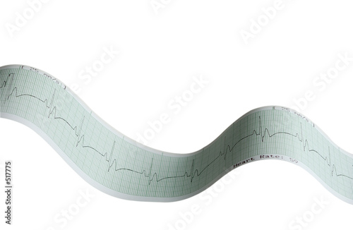 ekg tape electrocardiograph (with clipping path)