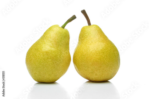 a pair of yellow pears