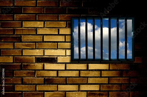 latticed prison window photo