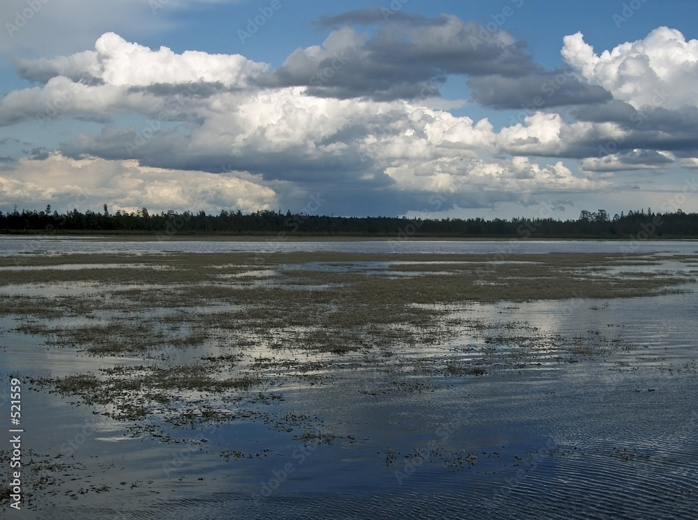 water landscape with clouds