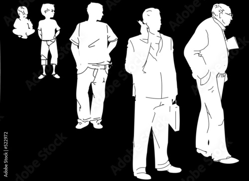 a man's life evolution silhouettes
