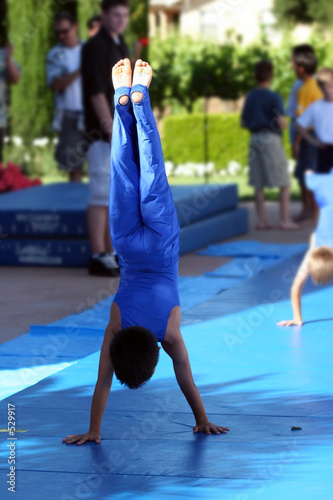 boy at summer gymnastic camp