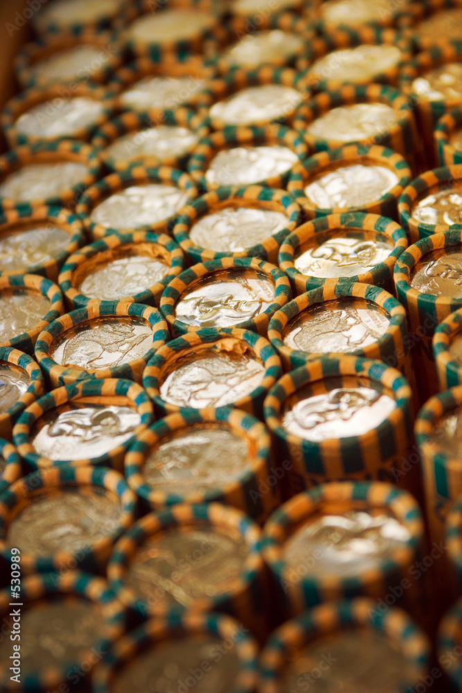 rolled coins rolled coins