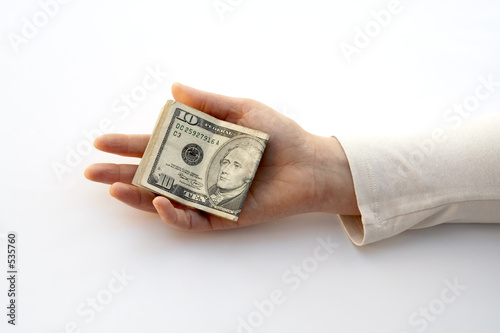 hand offering money