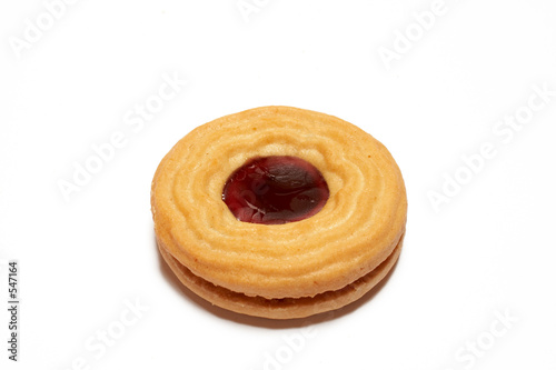 strawberry cookie on white background