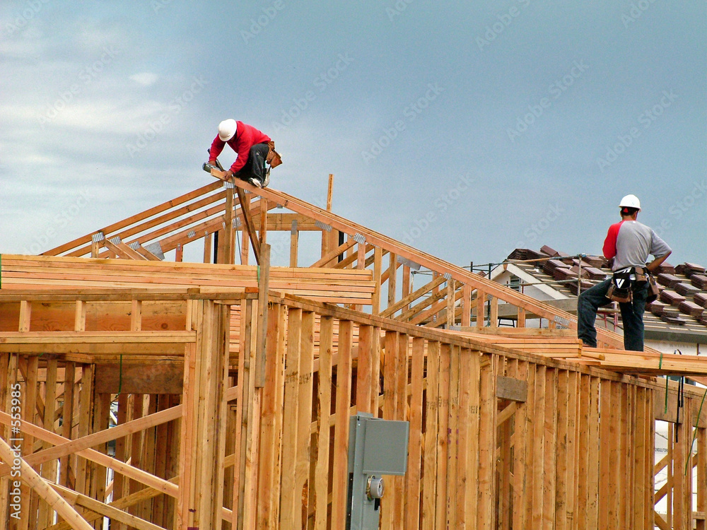 house construction, people at work house construction, people at work