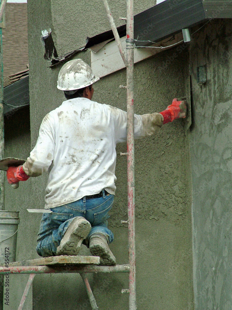 Naklejka premium stucco worker, man, safety