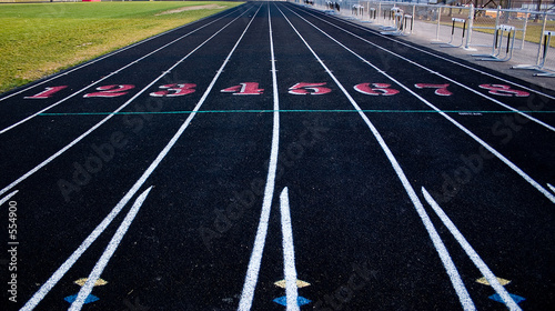 Quadro su tela track & field lanes 1 through 8