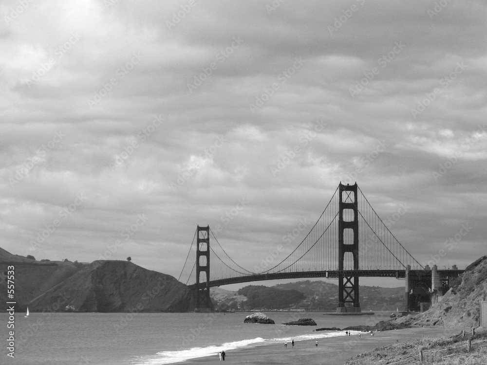 Wall Mural golden gate bridge black/white
