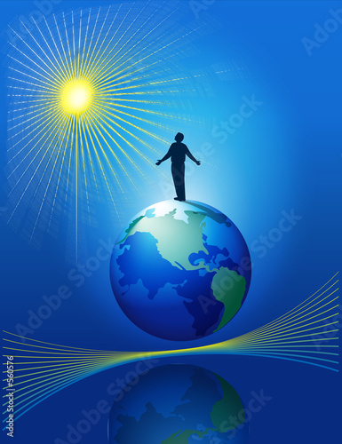 man on the globe