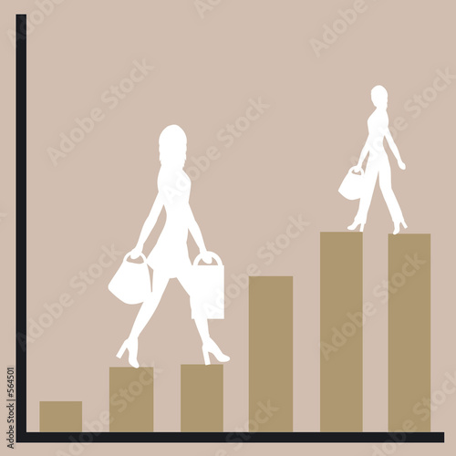 business chart and women