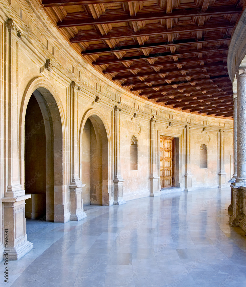 ancient arena in the alhambra palace in spain