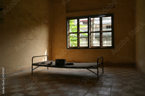 prison cell at tuol sleng school
