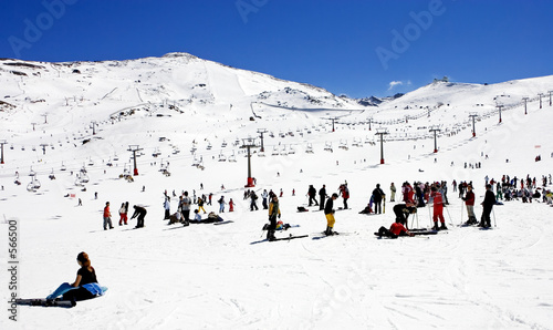 ski slopes of pradollano ski resort in spain