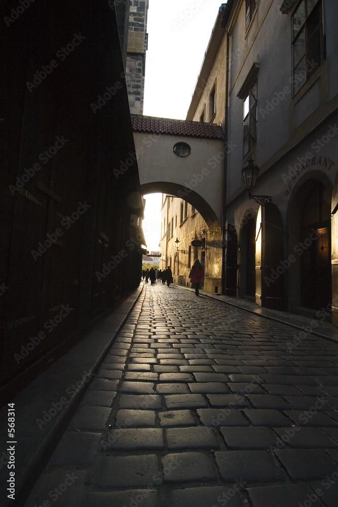 small dark street