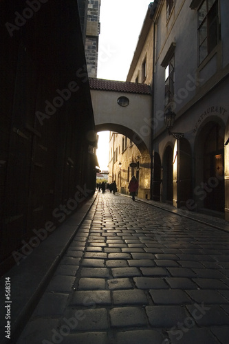 small dark street