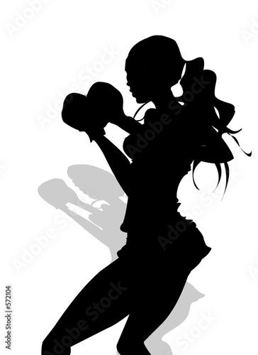 boxer girl silhouette