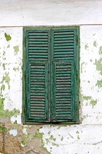 green window shutters