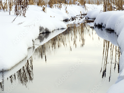 the winter river in a wood © Anatoliy Zavodskov