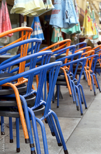 stacked chairs