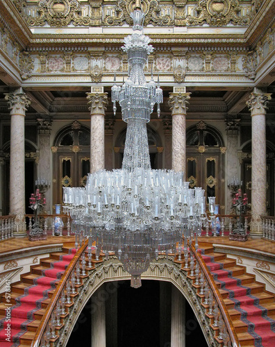 baccarat chandelier in dolmabahce palace, turkey photo