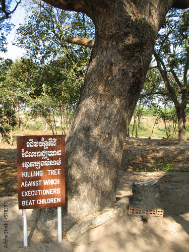 killing tree against which executioners beat child