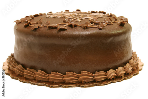 chocolate fudge cake isolated