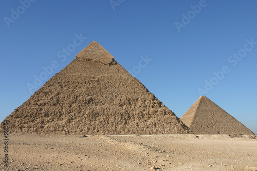 View of pyramids against blue sky