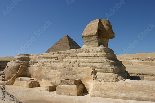 View of sphinx against blue sky