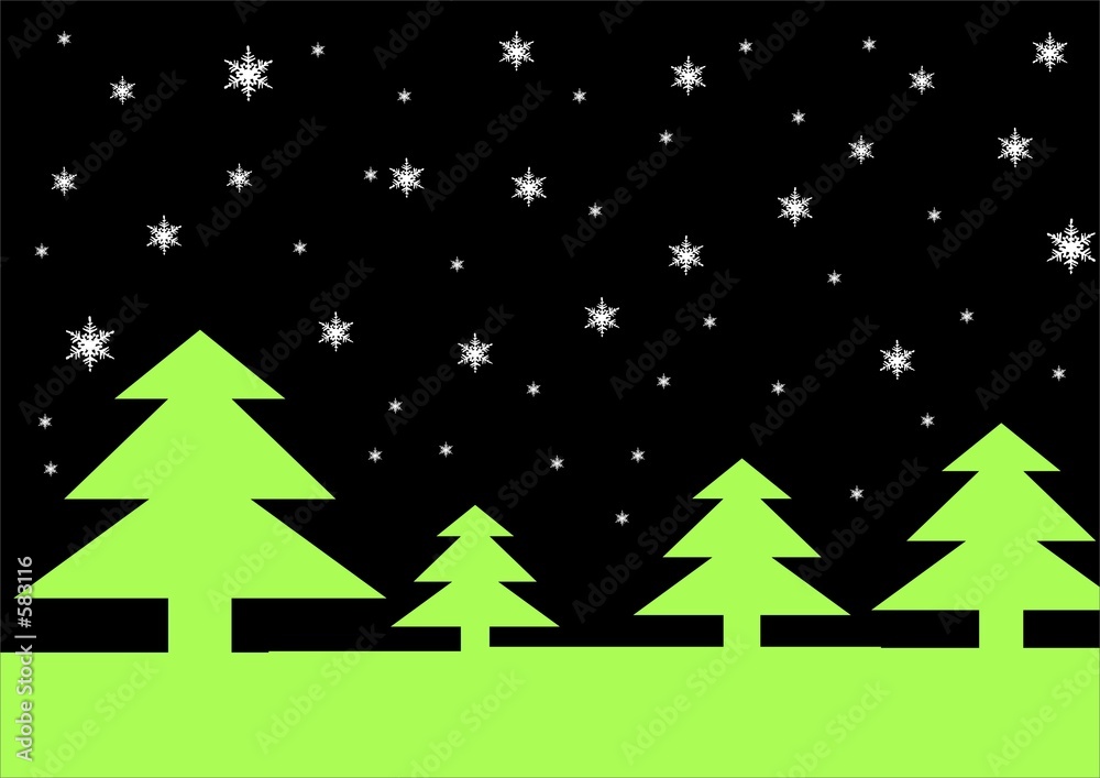 christmas trees and snow flakes back ground!