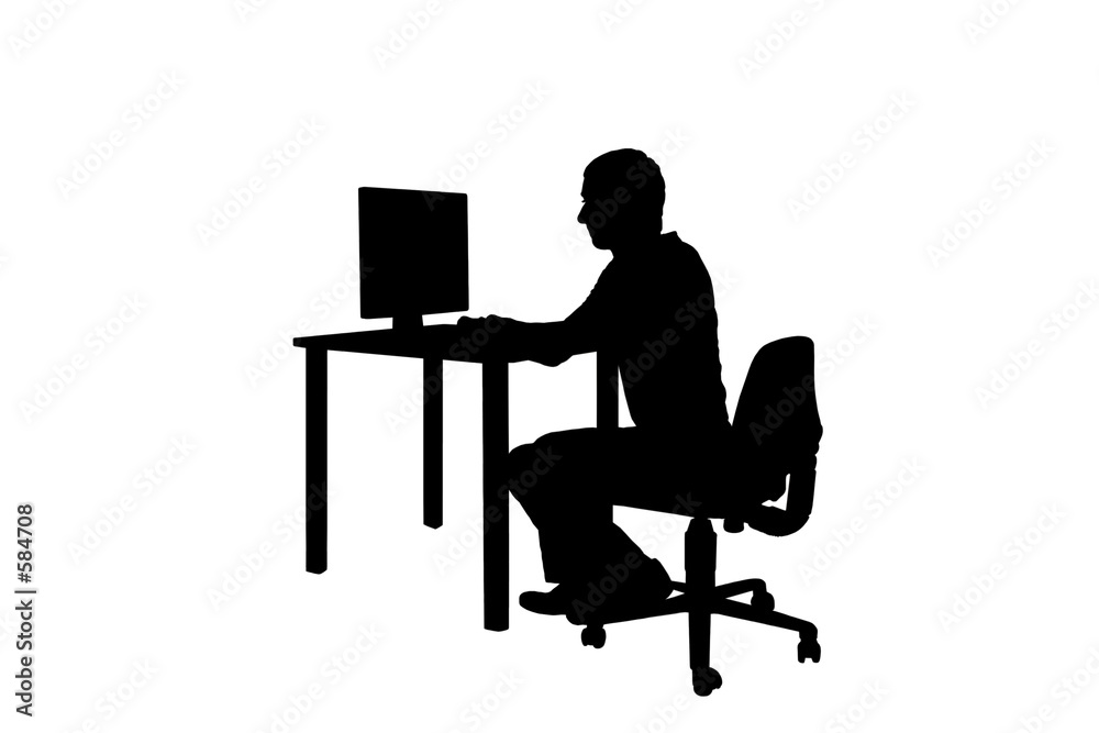 Fototapeta premium silhouette mann im büro