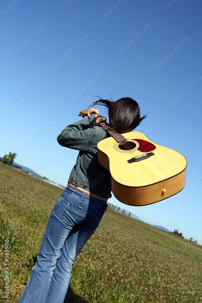 Fotografie woman guitar player
