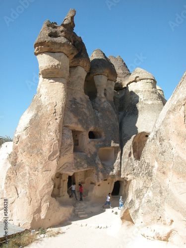 children exploring fairy chimney houses at cappado