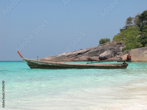 longtail boat at similan island