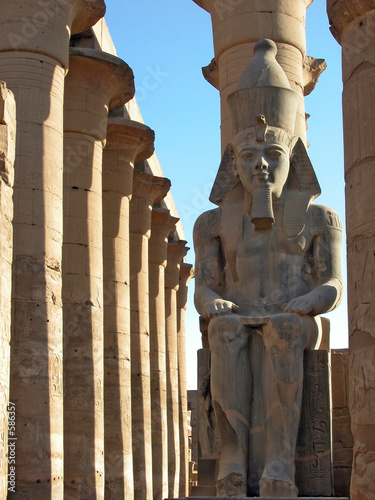 pharaoh watches over luxor temple, egypt