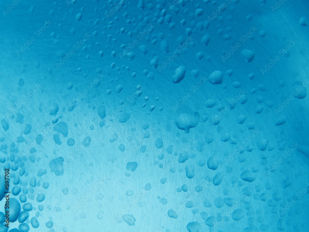 water drops metallic surface