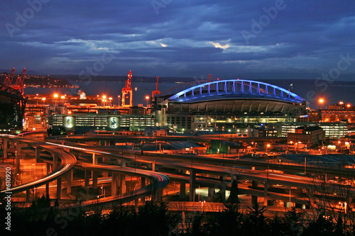 seattle stadium at night