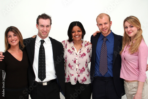 young business team - 5 people