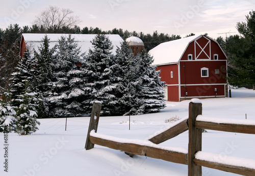 winter farm scene