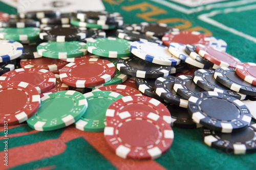 Obraz na plátně pile of poker chips