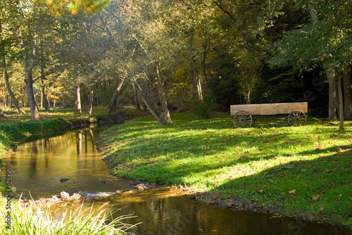 wagon by the river