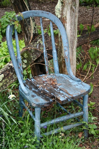 old blue chair