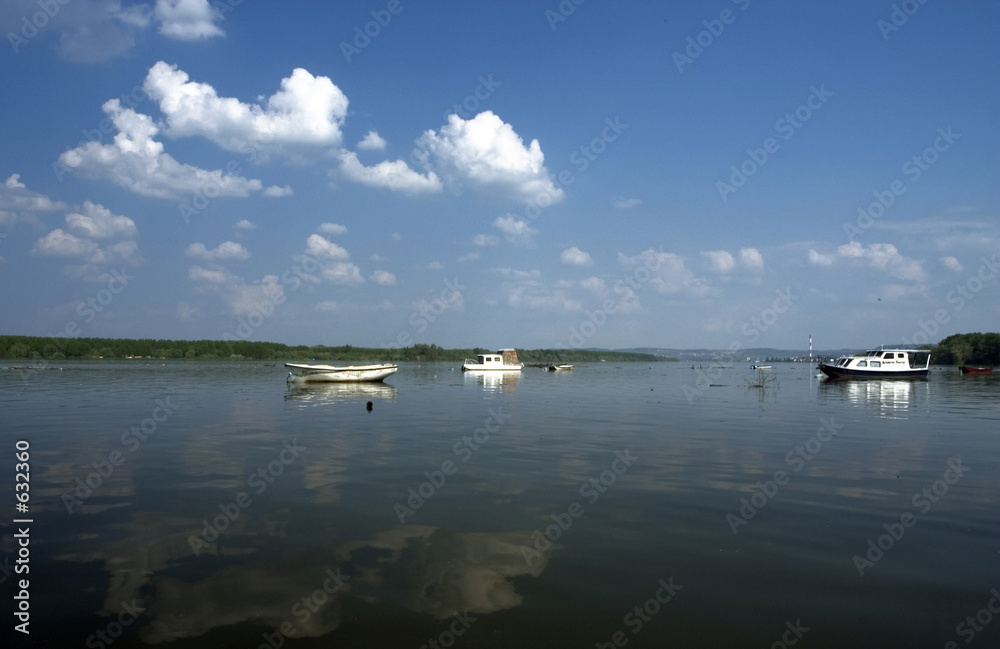 white boats