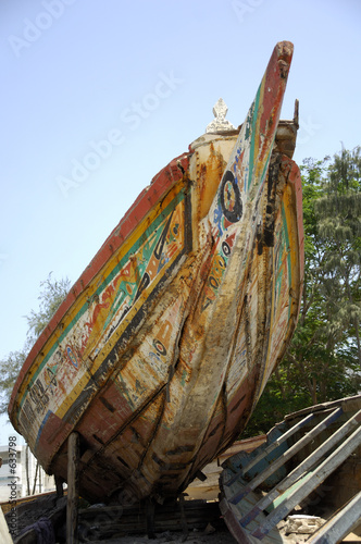 colorful fishing boat dakar