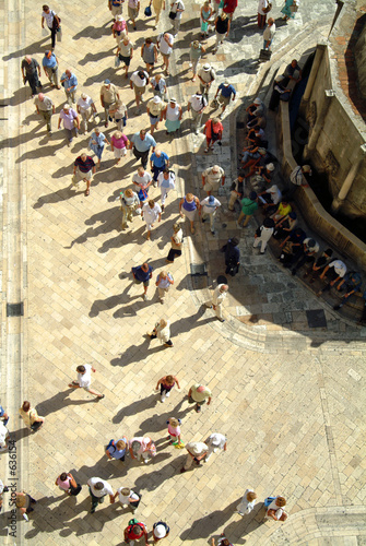 tourists in dubrovnik town centre