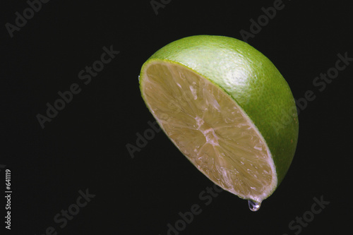 sliced lime dripping